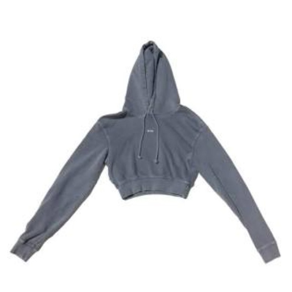 Kith hurricane drawstring cropped hoodie in blue